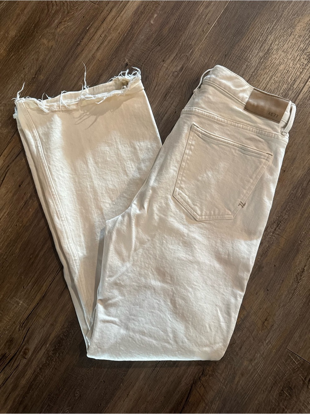 AE77 Premium American Eagle Vintage Flare Leg Natural Beige Jeans Sz 30 x 31